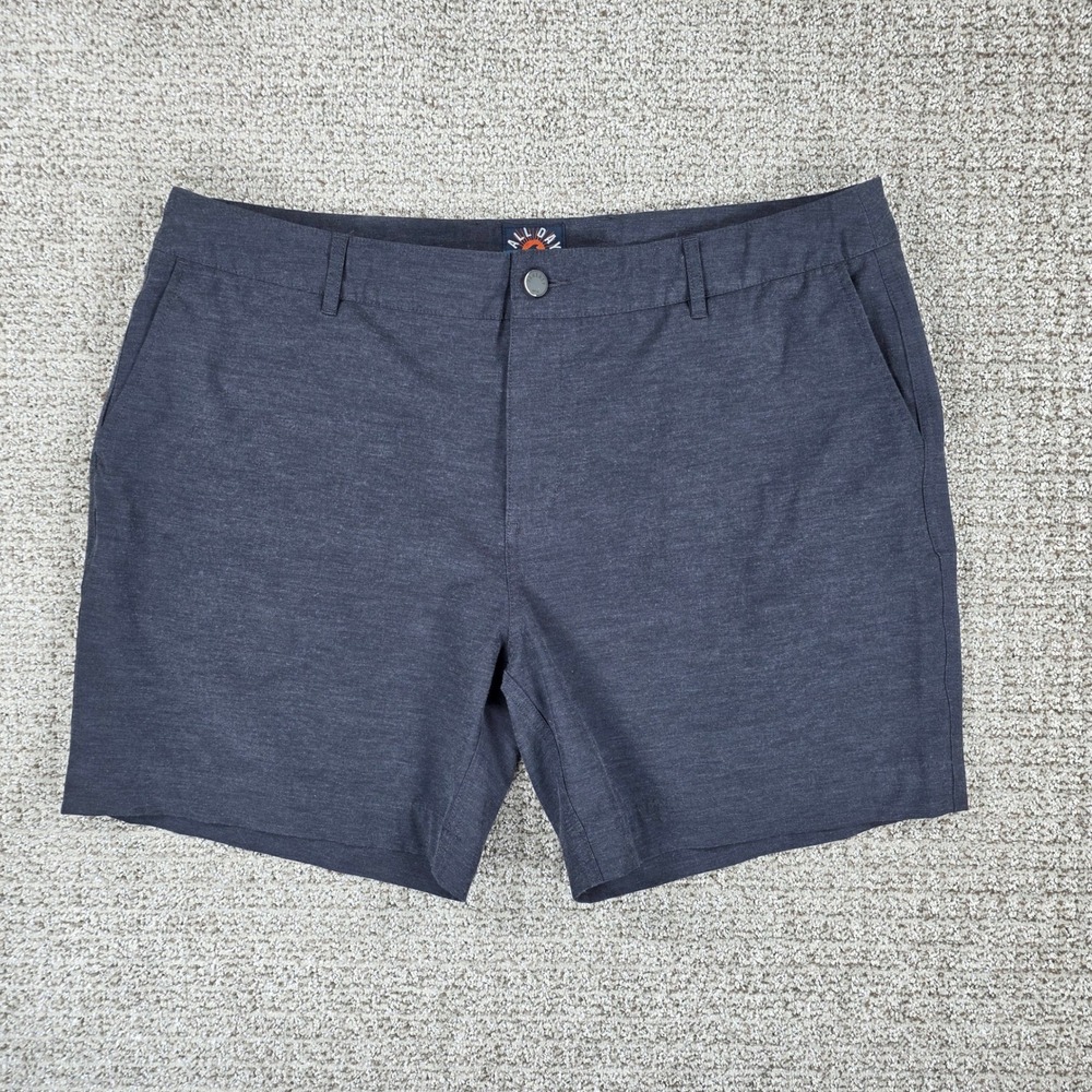Faherty All Day Shorts Mens 38 Charcoal Gray Hybrid Swim Board Shorts 7 Inch